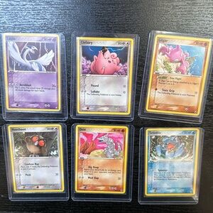 Pokemon EX Unseen Forces 6 Card- Sleeved with top loaders: Lugia, Clerfairy, etc